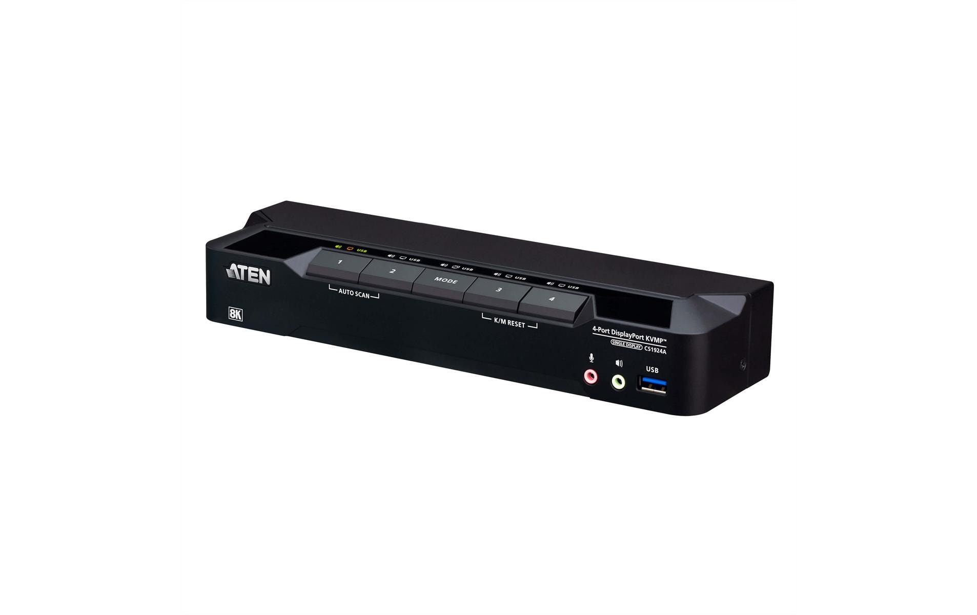 Aten KVM Switch CS1924A 4-Port USB 3.0 8K DisplayPort (4 Geräte) Aten KVM Switch CS1924A 4-Port USB 3.0 8K DisplayPort (4 Geräte)