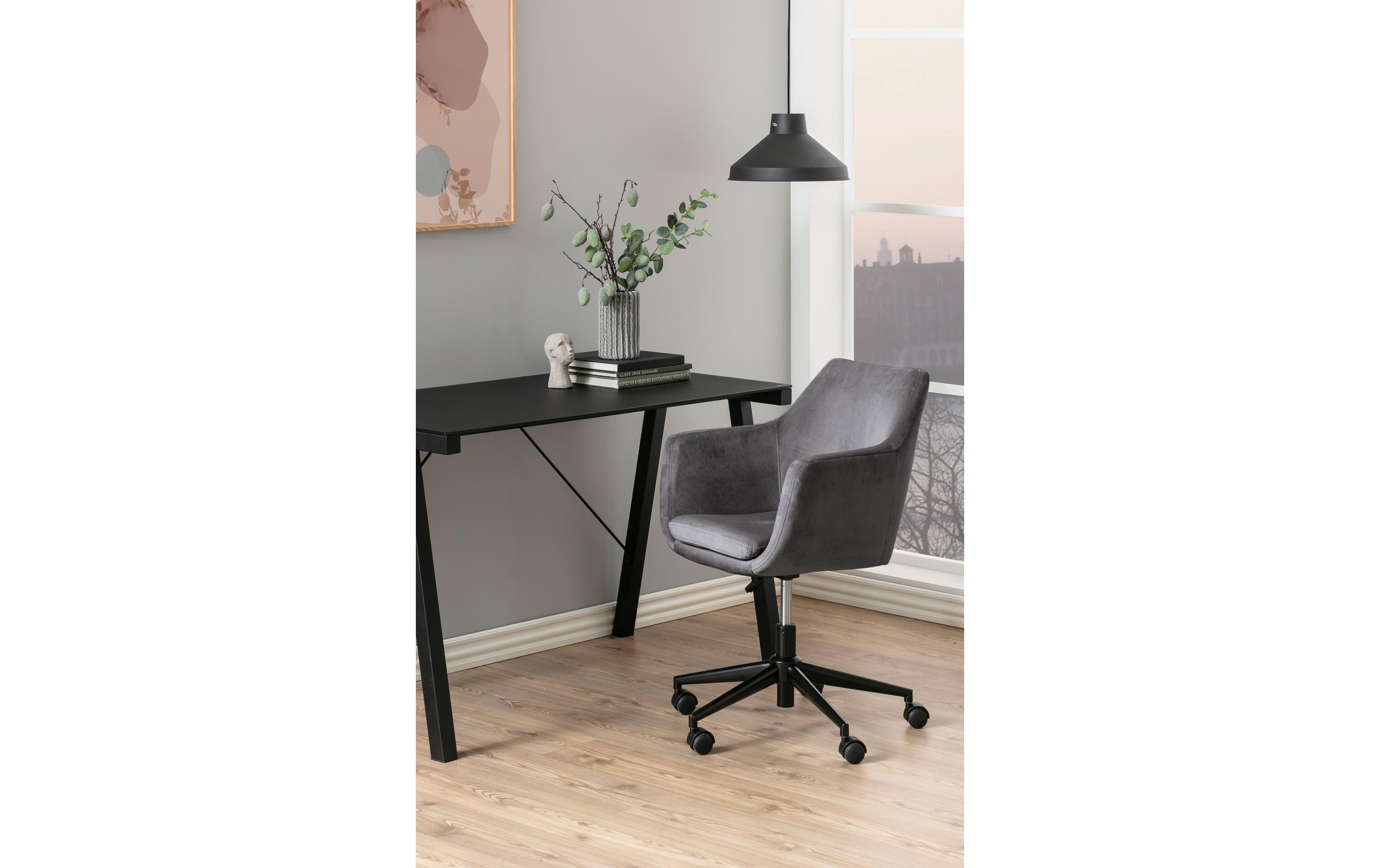 AC Design Bürostuhl Nora, mit Polsterrücken und Armlehnen, Dunkelgrau