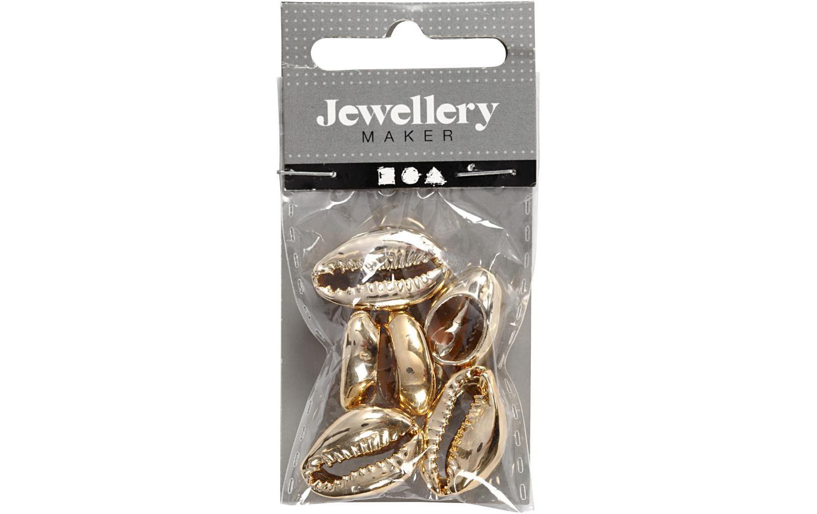 Creativ Company Perlen Muscheln, 20 mm, gold, 6 Stk.