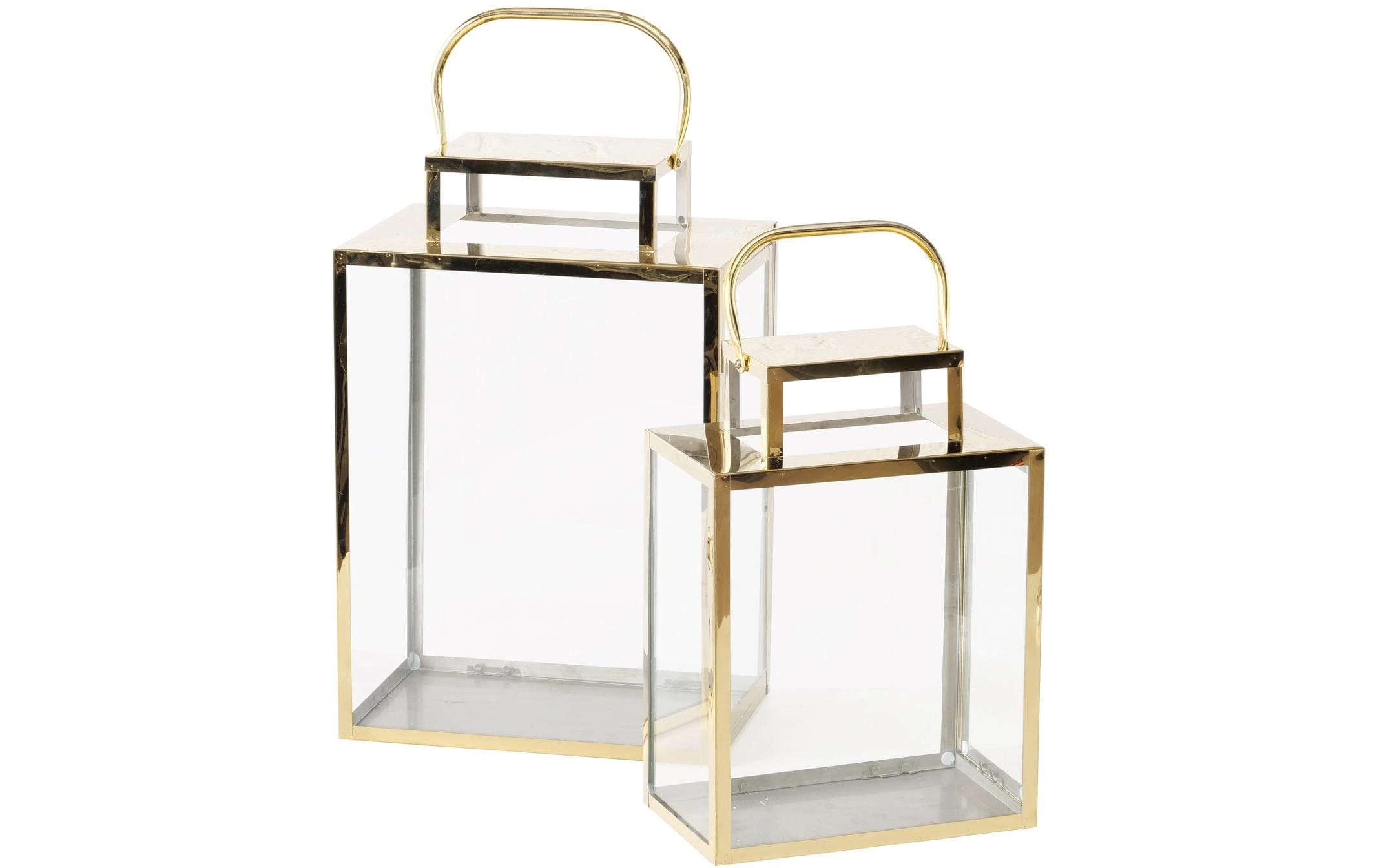 Boltze Laterne Jalena 2-teilig, Gold/Transparent