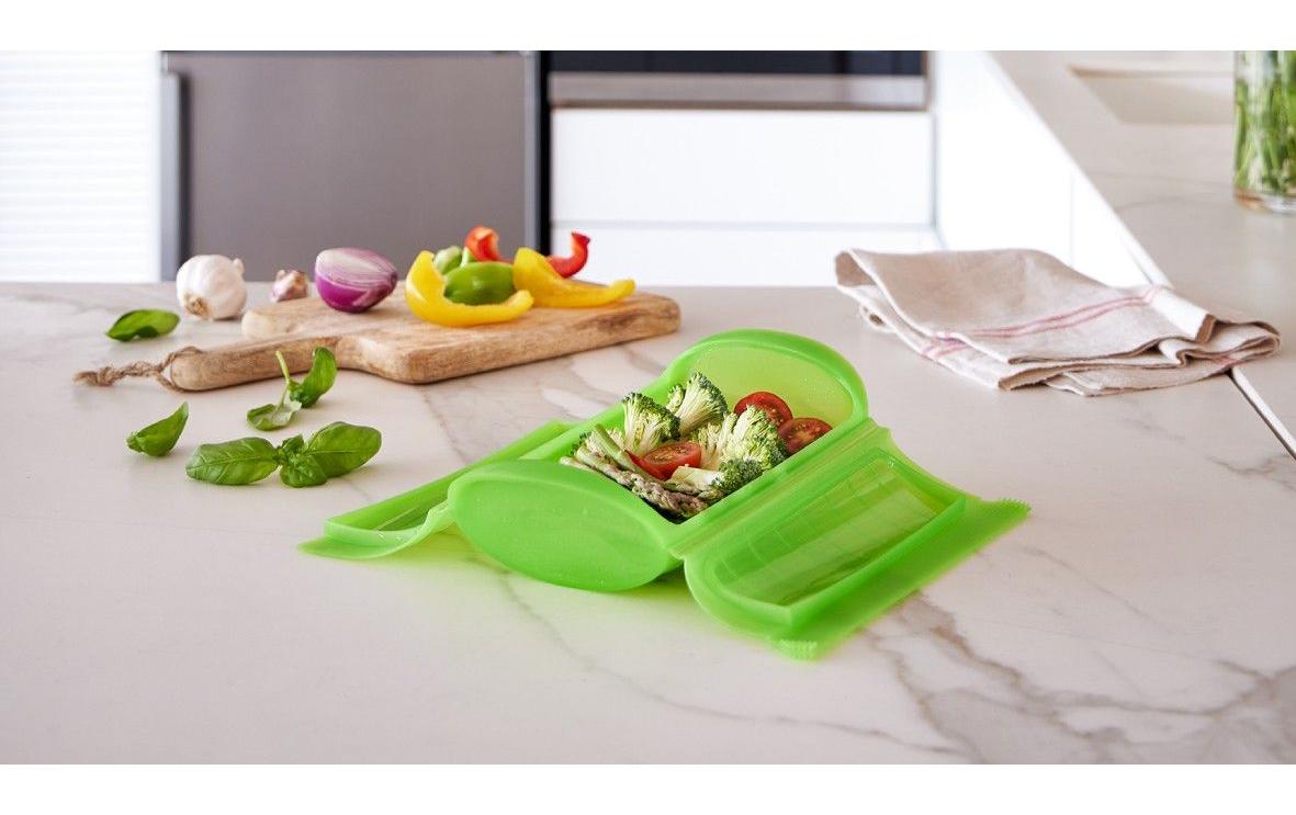 Lékué Mikrowellen-Dampfgarer mit Ablage Grün