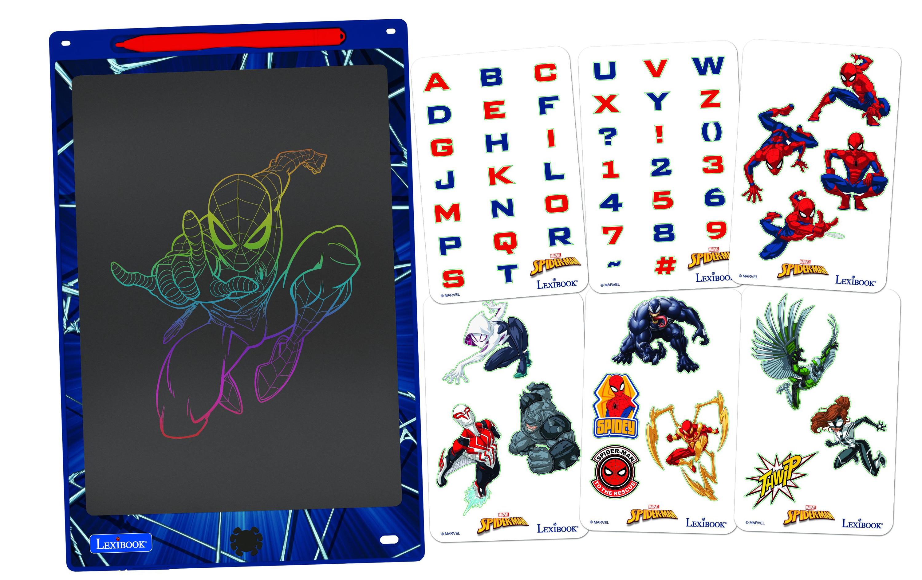 Lexibook Maltafel mit Spider-Man-Schablonen 28 cm Lexibook Maltafel mit Spider-Man-Schablonen 28 cm
