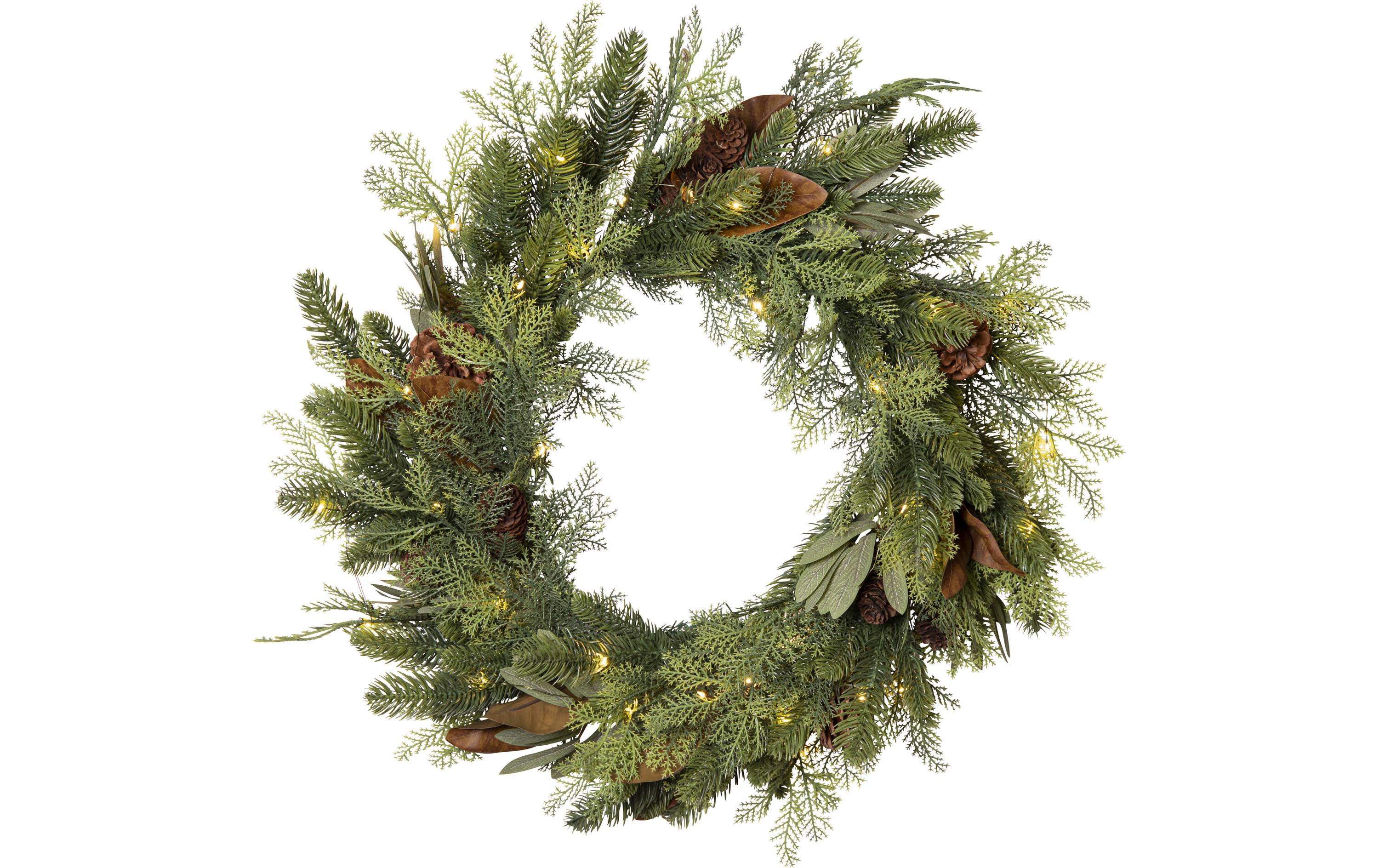 Star Trading LED-Weihnachtskranz Mixi, Indoor, Warmweiss, Grün