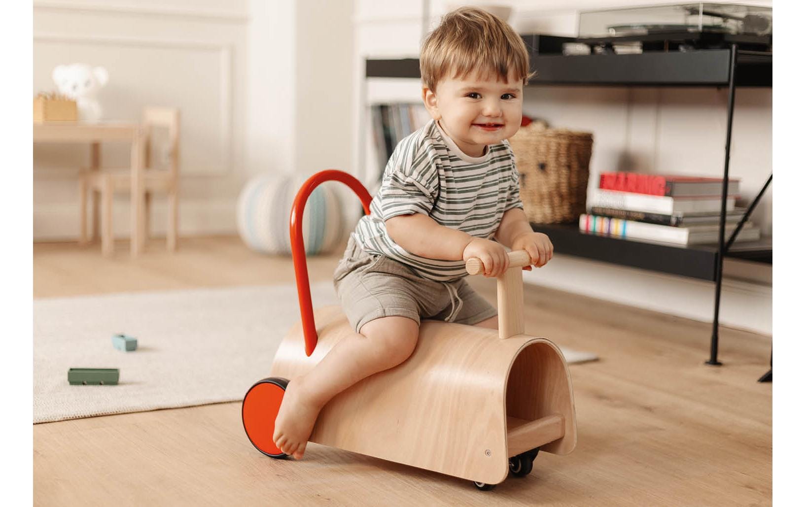 Pinolino Lauflernwagen und Rutscher Enzo, Natur/Rot