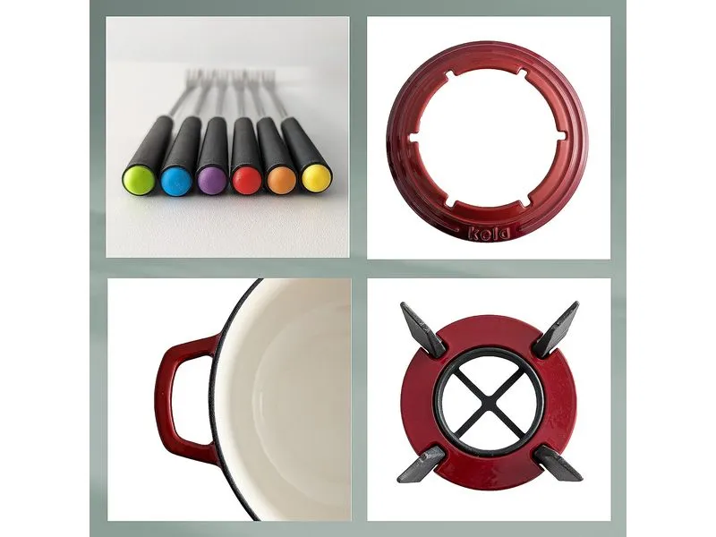 Kela Käsefondue-Set Calido 11 Teile, Rot Kela Käsefondue-Set Calido 11 Teile, Rot