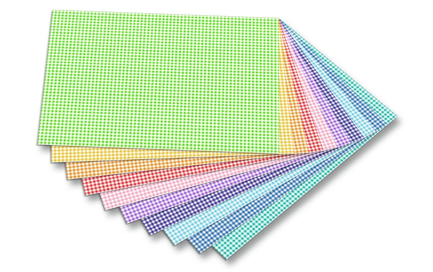 Folia Motivpapier Karo 2-seitig Mehrfarbig