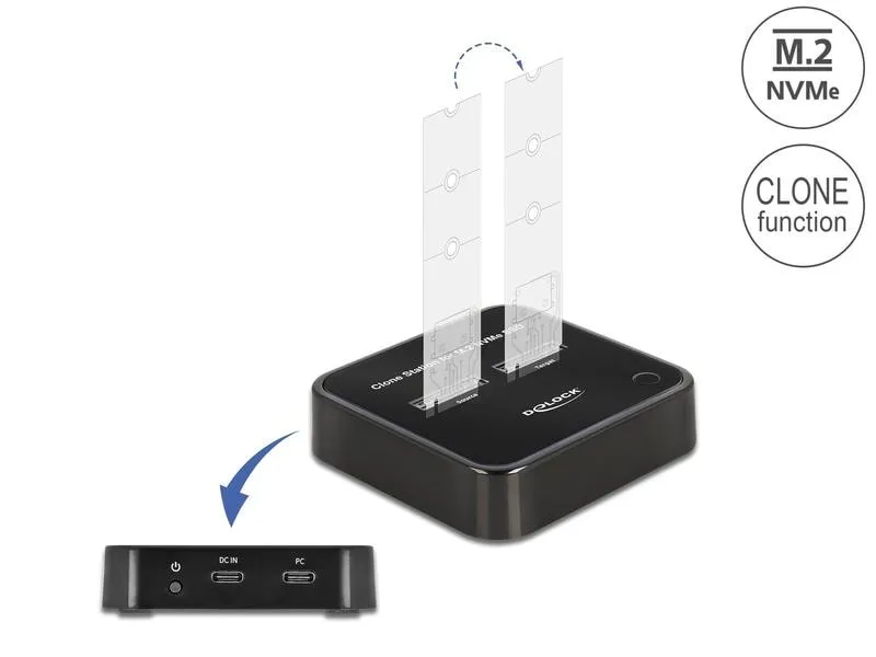 Delock Docking- und Klonstation für 2x M.2 NVMe Delock Docking- und Klonstation für 2x M.2 NVMe