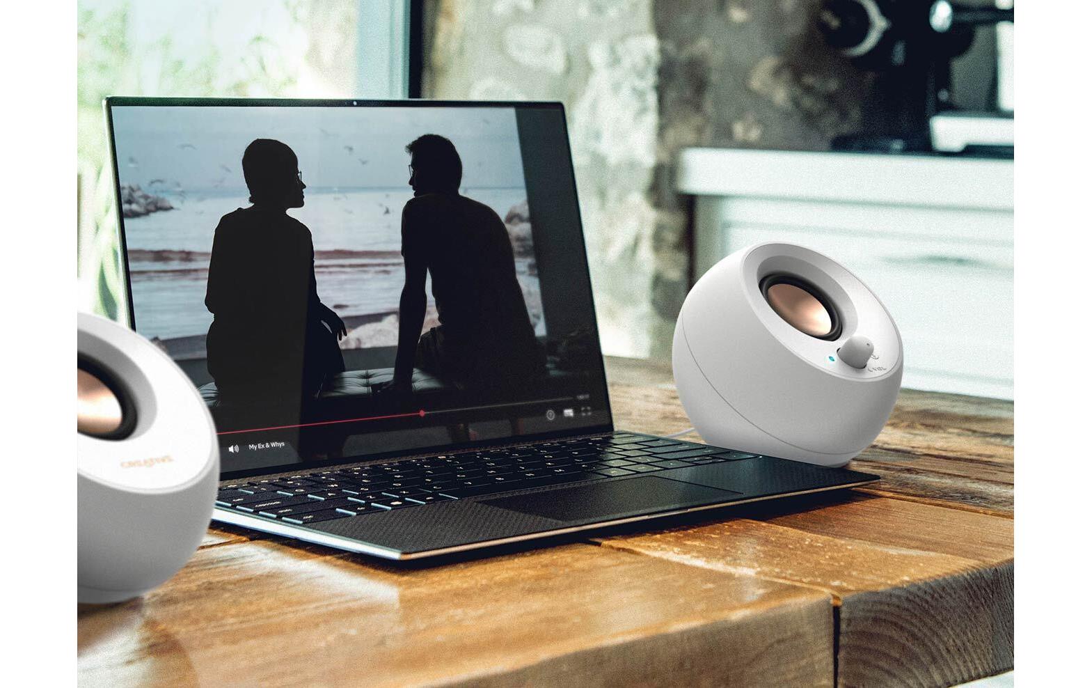 CREATIVE PC-Lautsprecher Pebble V3 weiss