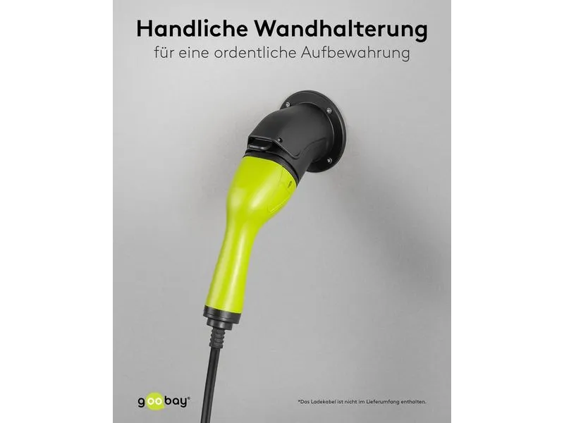 Goobay Wandhalterung abgewinkelt für Ladekabel Typ-2 Goobay Wandhalterung abgewinkelt für Ladekabel Typ-2