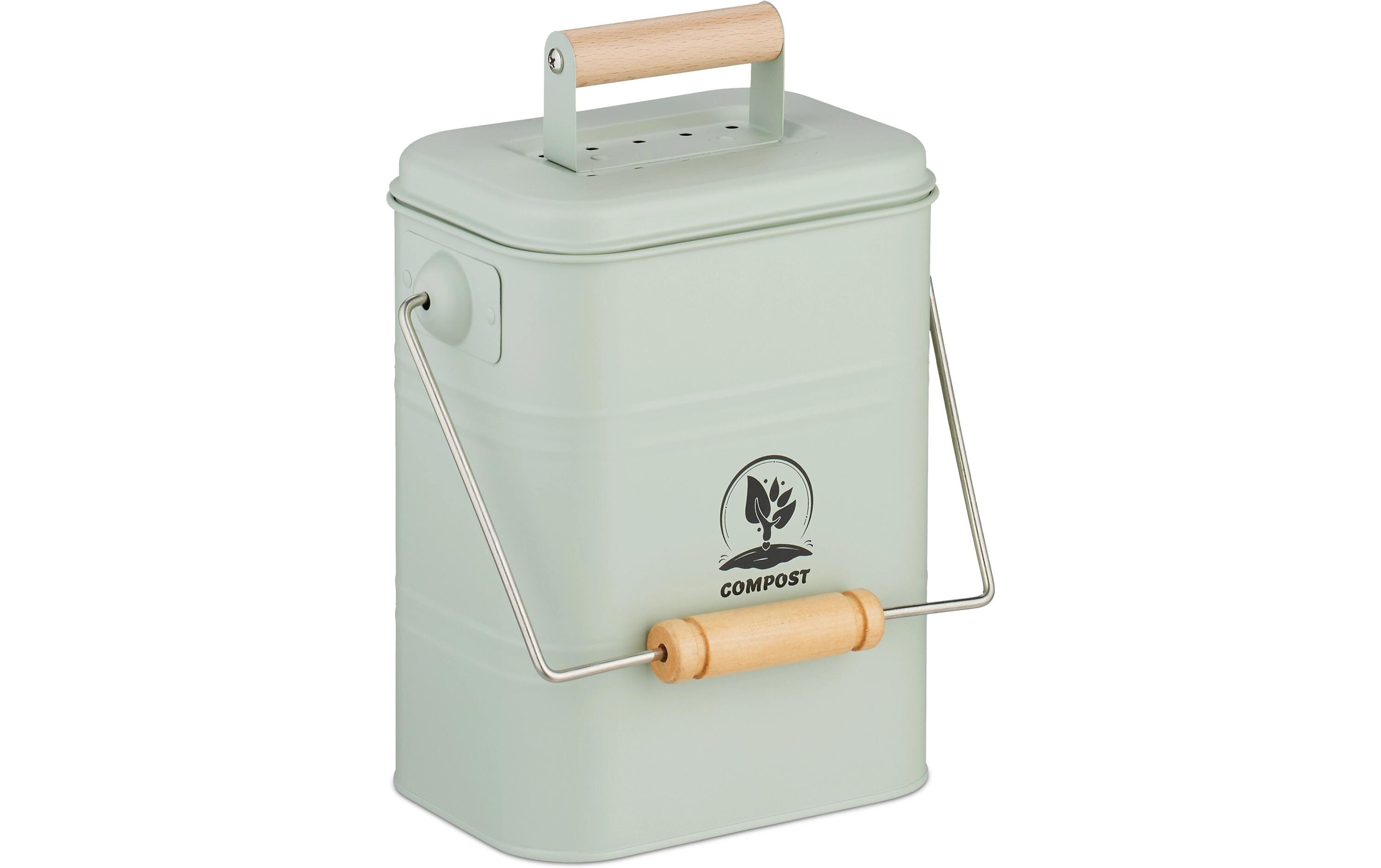 relaxdays Komposteimer 3.5 l, Hellbraun/Hellgrün