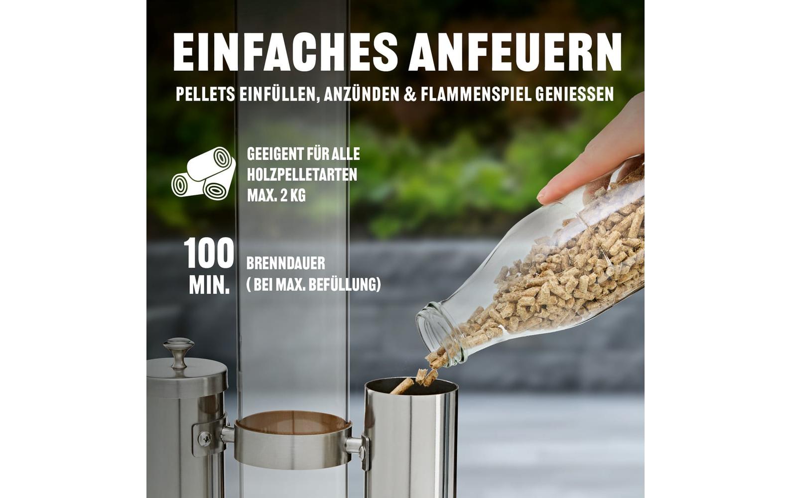 Landmann Pellet-Fackel 135 cm, Schwarz/Edelstahl
