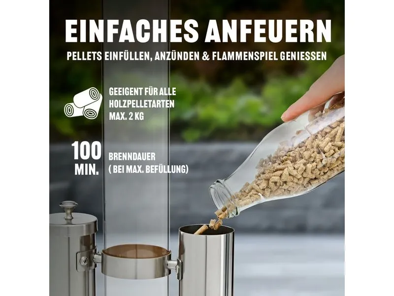 Landmann Pellet-Fackel 135 cm, Schwarz/Edelstahl