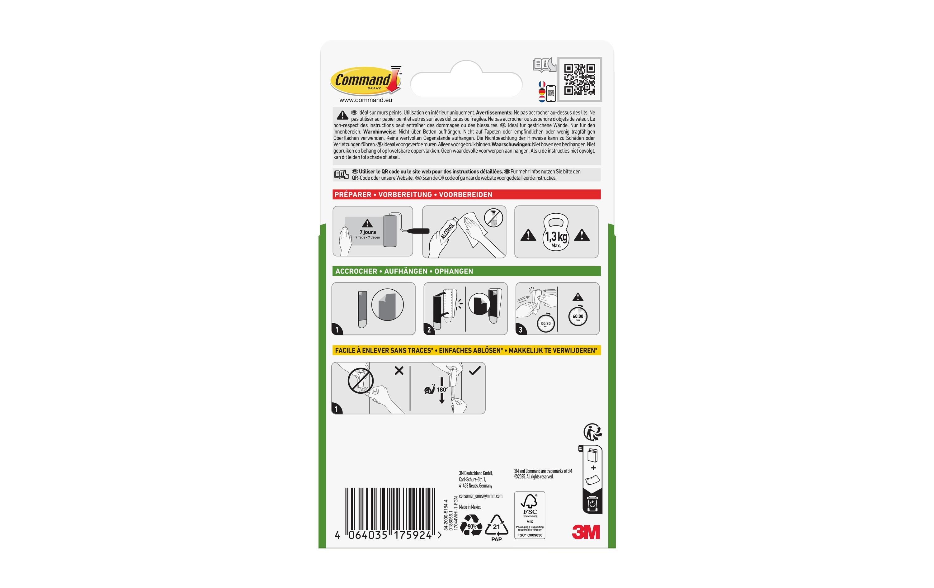 Command Klebehaken 1.3 kg, Weiss