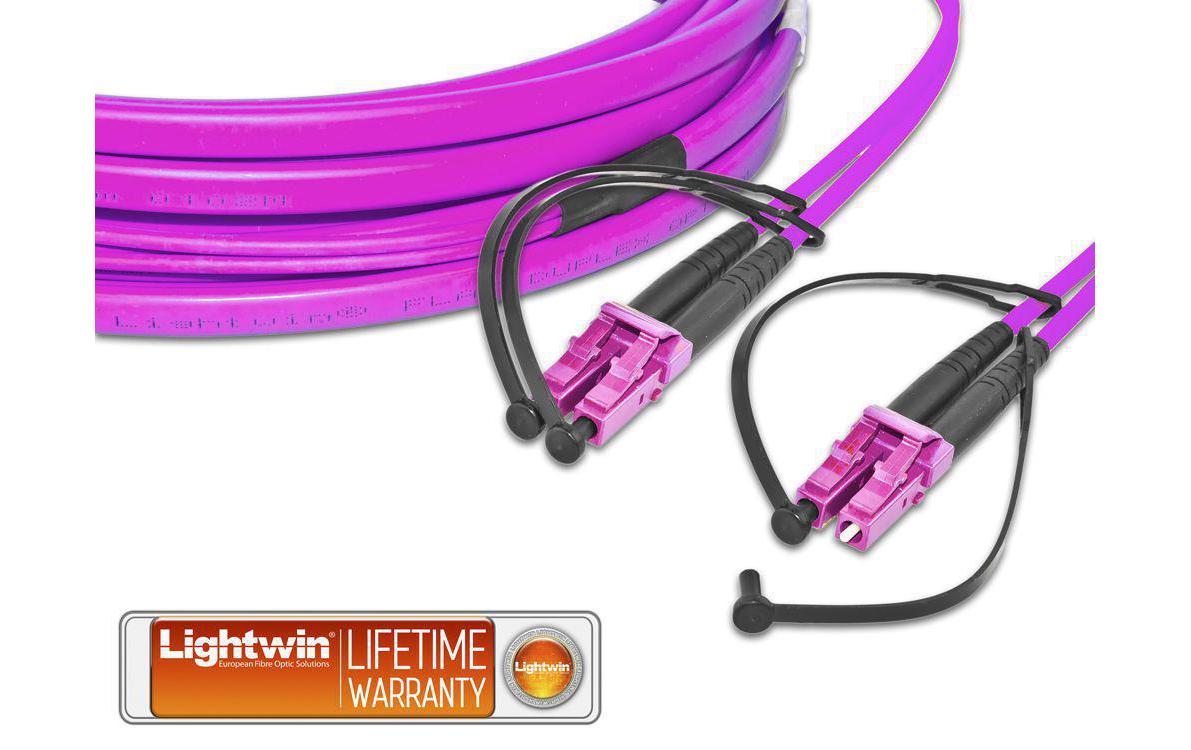 Lightwin LWL-Patchkabel LC-LC, Multimode, Duplex, OM4, 0.25m Lightwin LWL-Patchkabel LC-LC, Multimode, Duplex, OM4, 0.25m