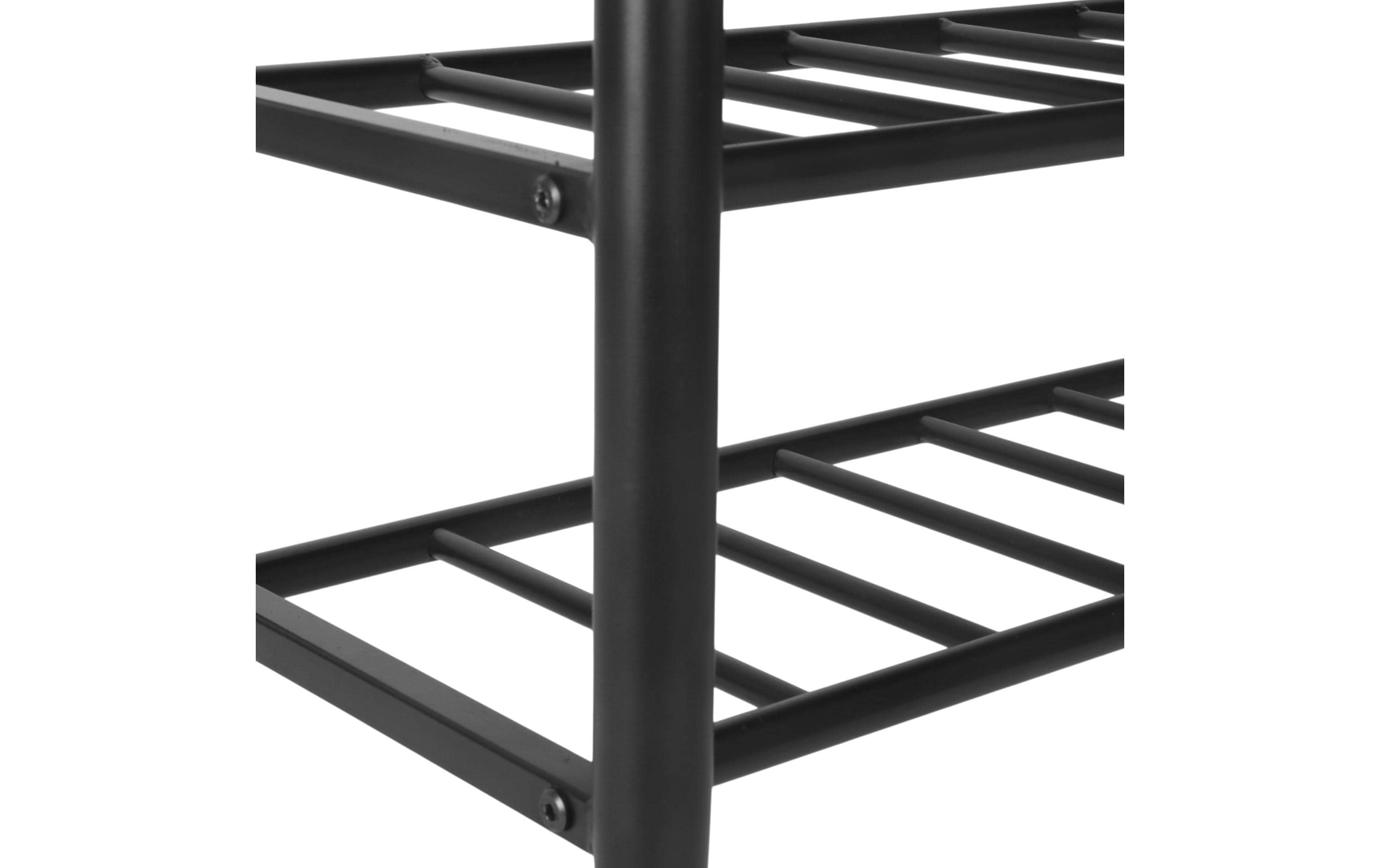 relaxdays Schuhbank mit zwei Ablagen 80 x 50 cm, Schwarz