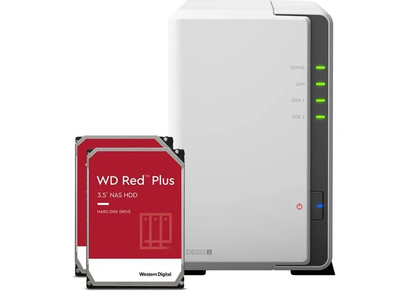 Synology NAS DS223j 2-bay WD Red Plus 12 TB Synology NAS DS223j 2-bay WD Red Plus 12 TB