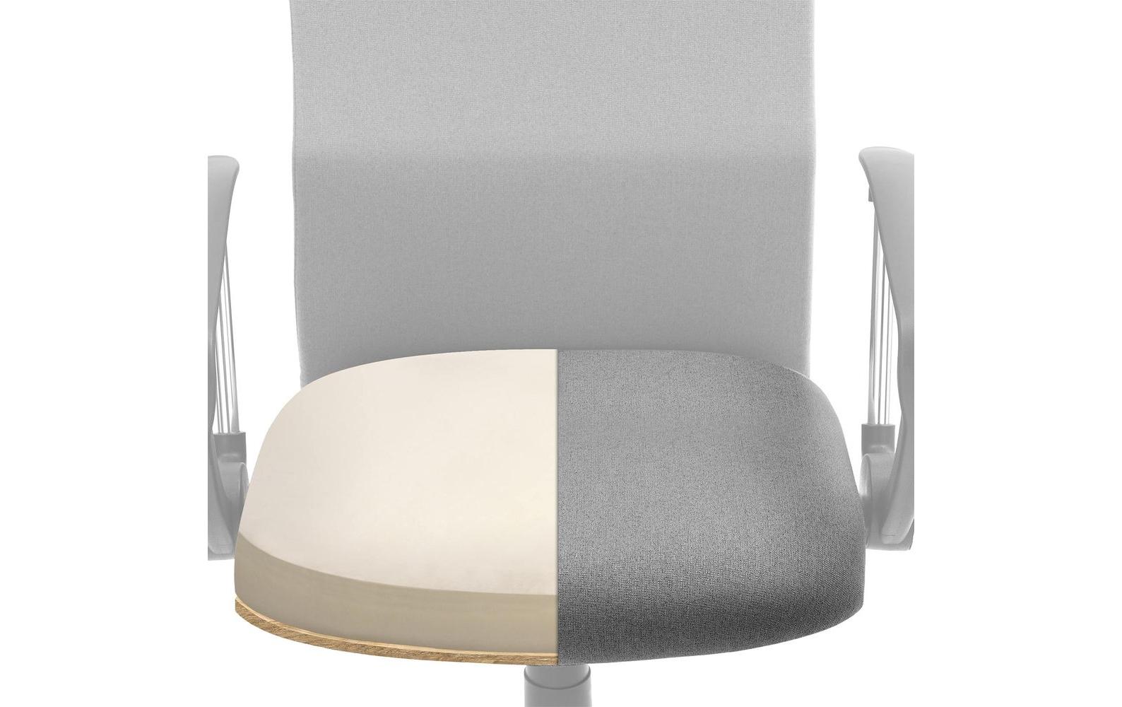 Songmics Bürostuhl mit Polsterrücken und Armlehnen, Grau