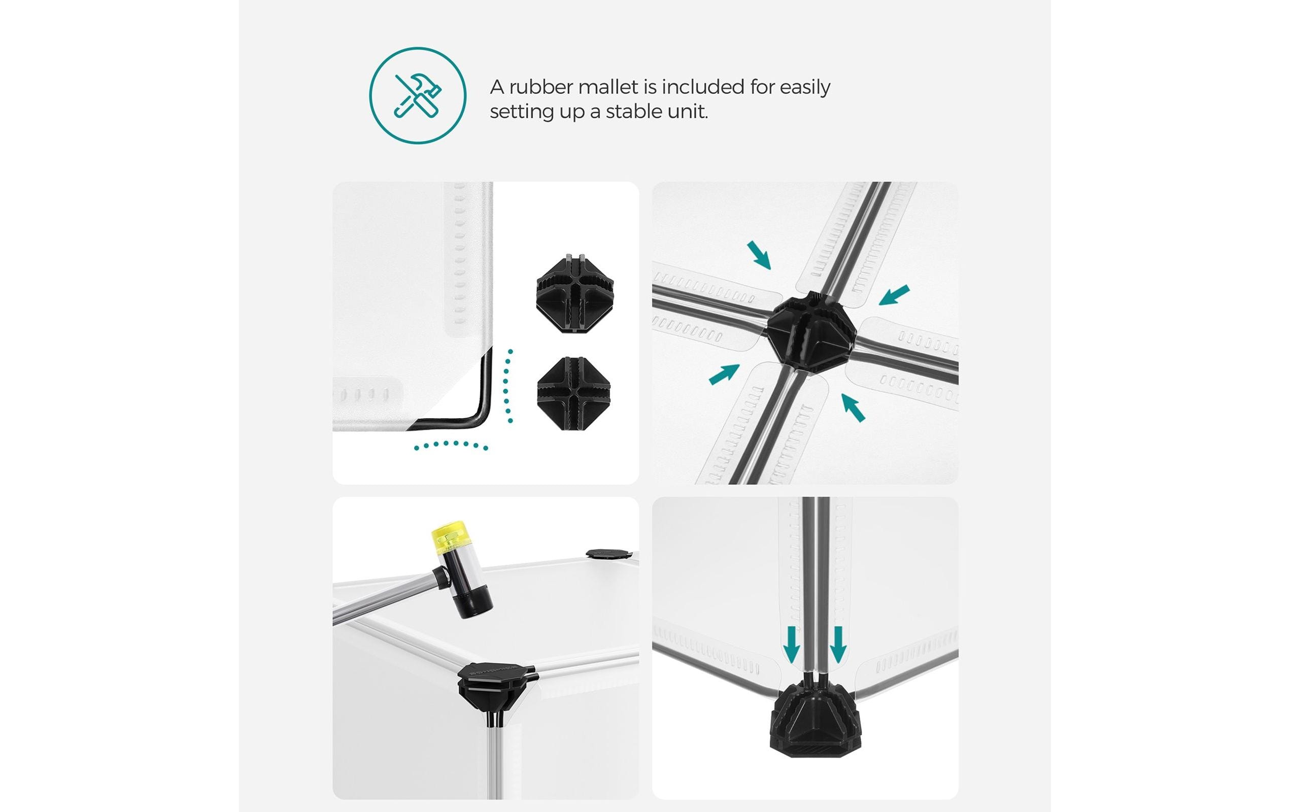 Songmics Schuhschrank 43 cm x 173 cm, Schwarz/Weiss