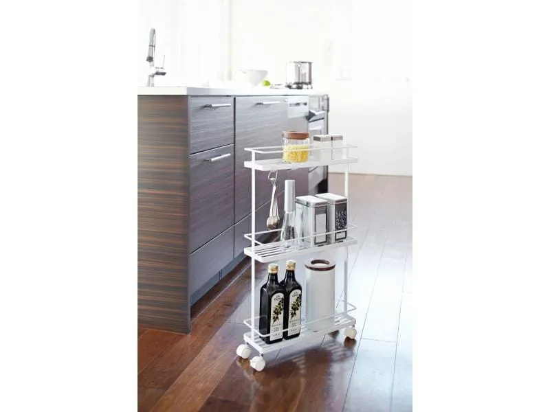 Yamazaki Servierwagen Tower Kunststoff/Metall, Weiss