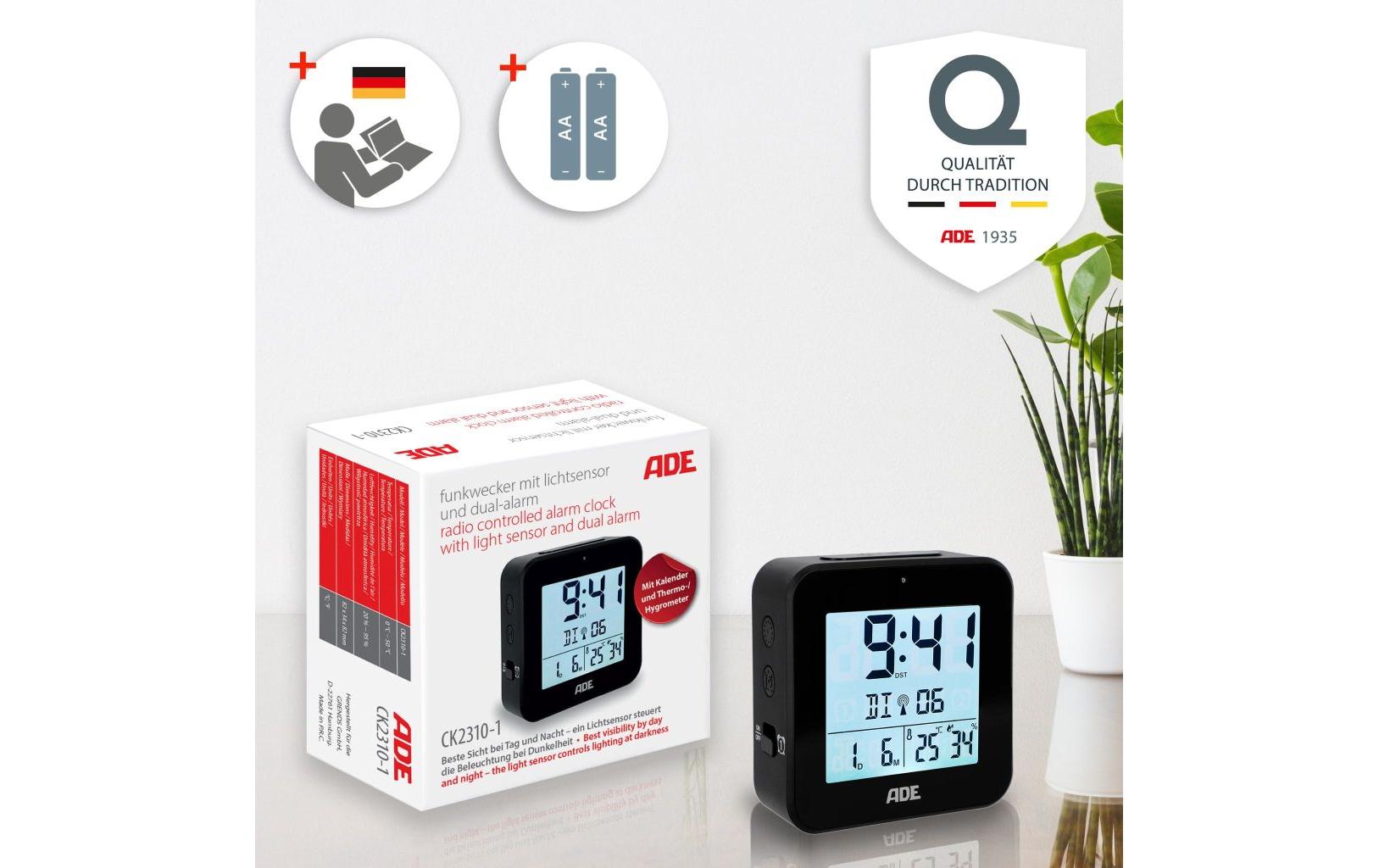 ADE Funkwecker mit Nachtlichtsensor