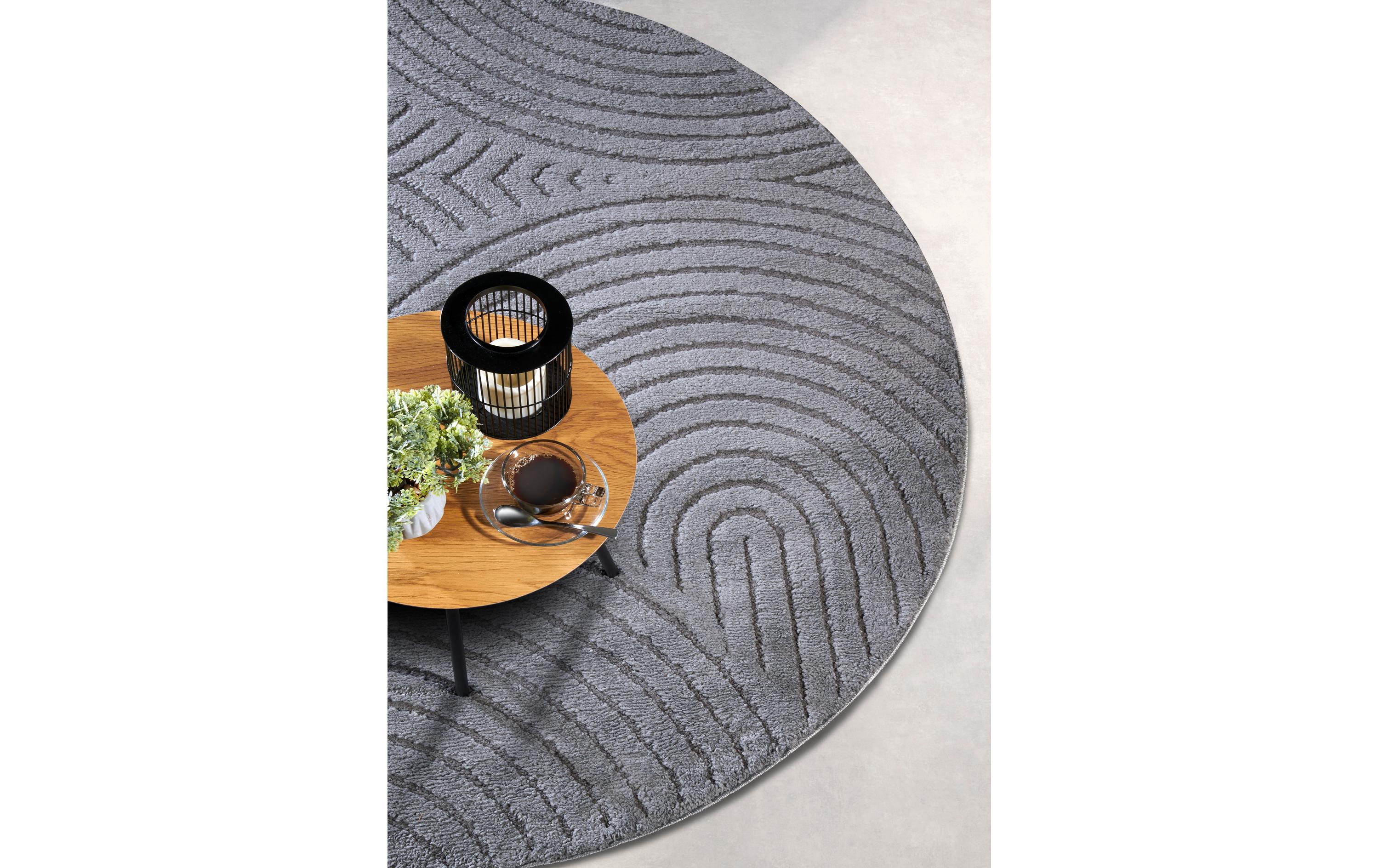 Elle Decoration Teppich Panglao Ø 160 cm, Anthracite