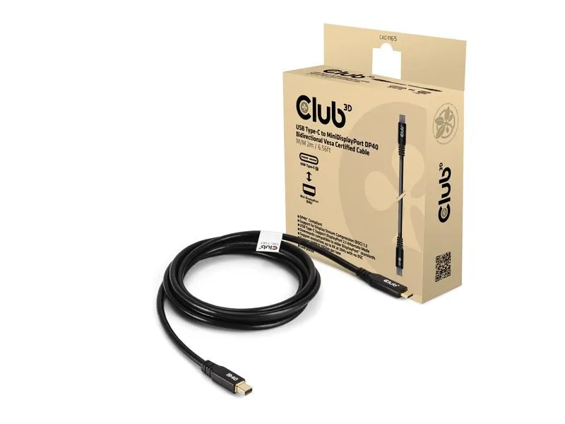 Club 3D Adapterkabel CAC-1561 USB Type-C - Mini-DisplayPort Club 3D Adapterkabel CAC-1561 USB Type-C - Mini-DisplayPort