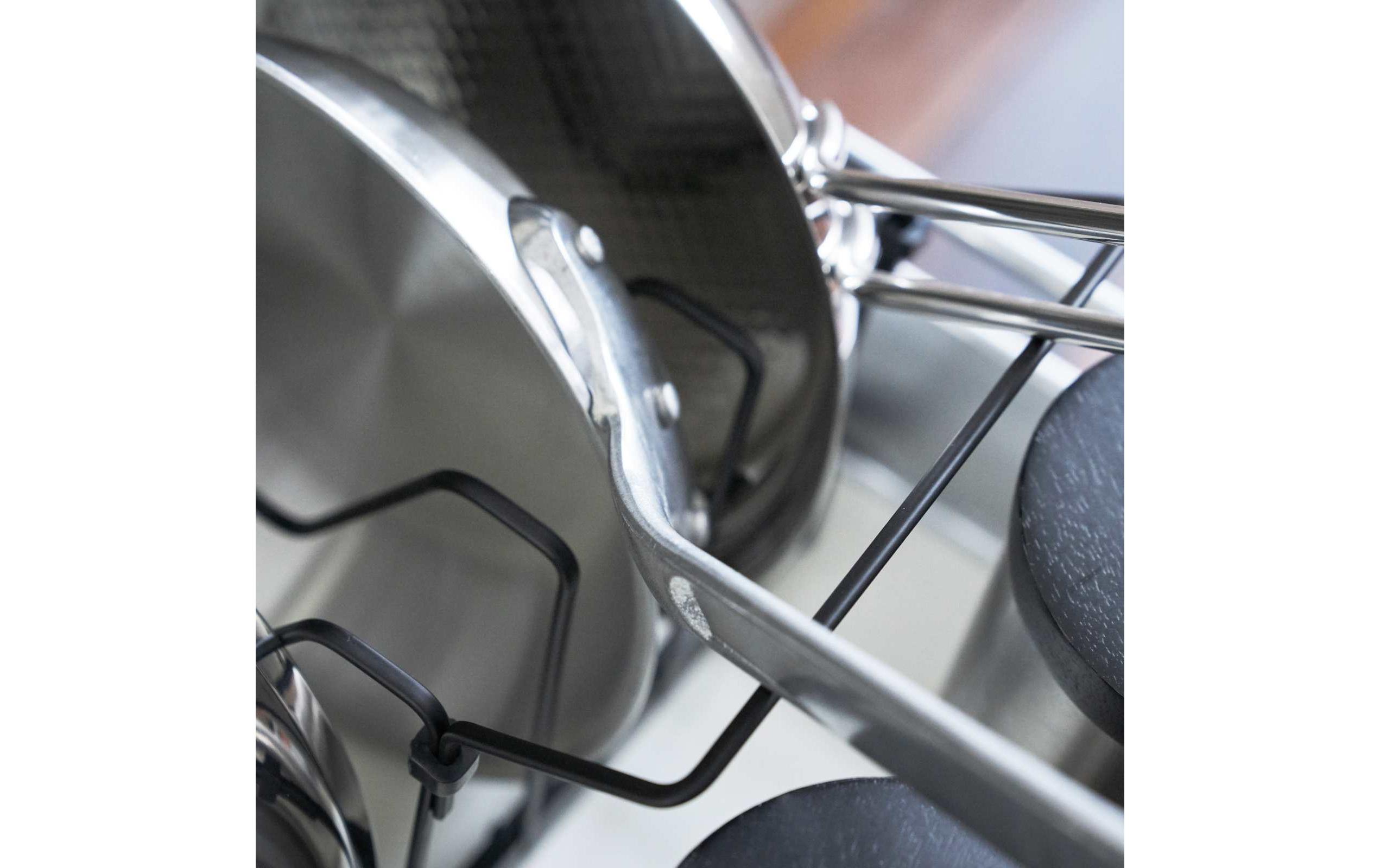 Yamazaki Deckel- und Pfannenhalter Tower Schwarz