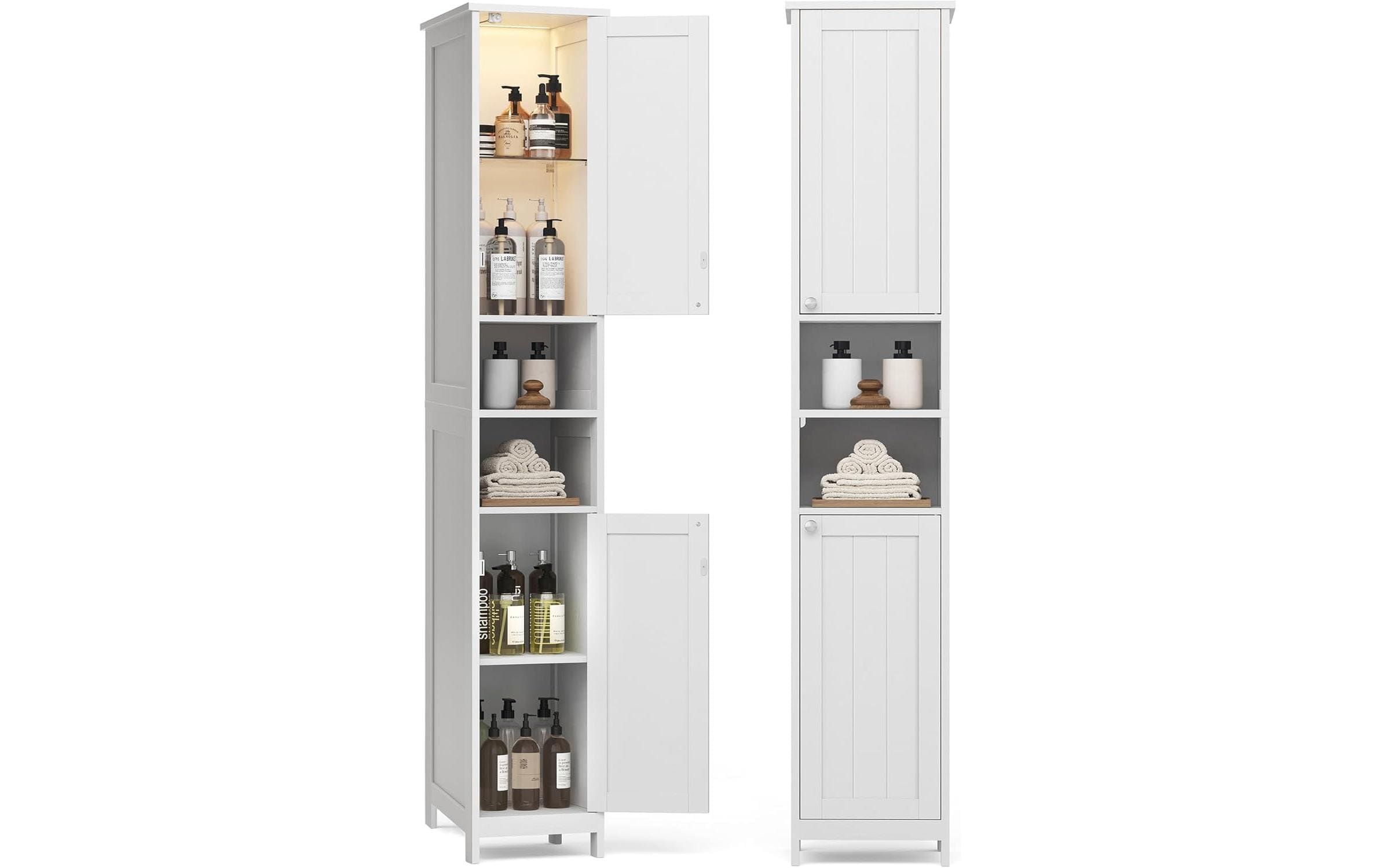 VASAGLE Badezimmerregal 30 x 170 cm, Weiss