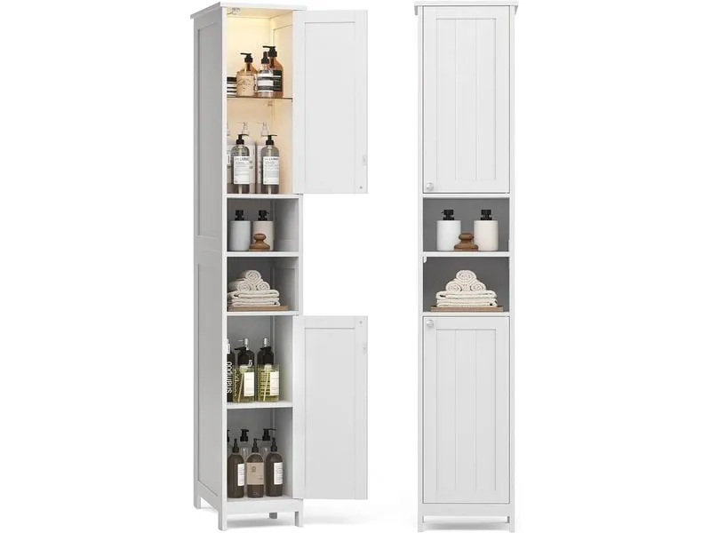 VASAGLE Badezimmerregal 30 x 170 cm, Weiss VASAGLE Badezimmerregal 30 x 170 cm, Weiss