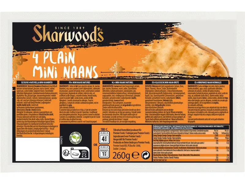 Sharwood's Mini Naan Brote Nature 260 g Sharwood's Mini Naan Brote Nature 260 g