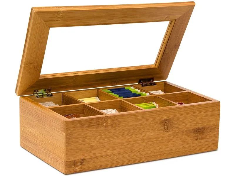 relaxdays Teebeutel-Box Braun