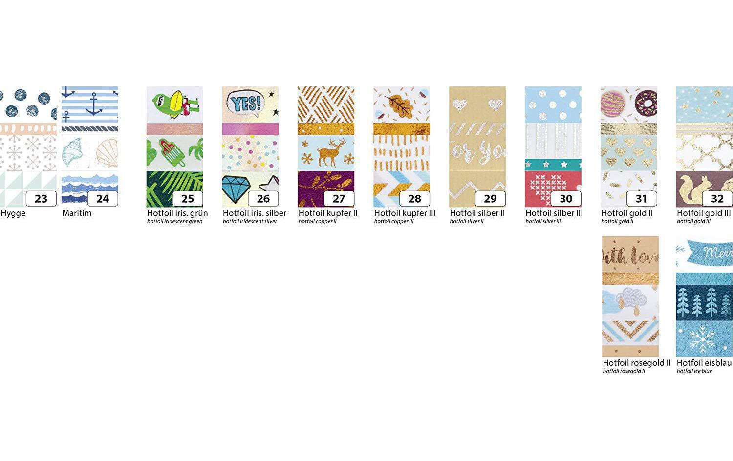 Folia Washi Tape Hotfoil Gold/Weiss/Blau Folia Washi Tape Hotfoil Gold/Weiss/Blau