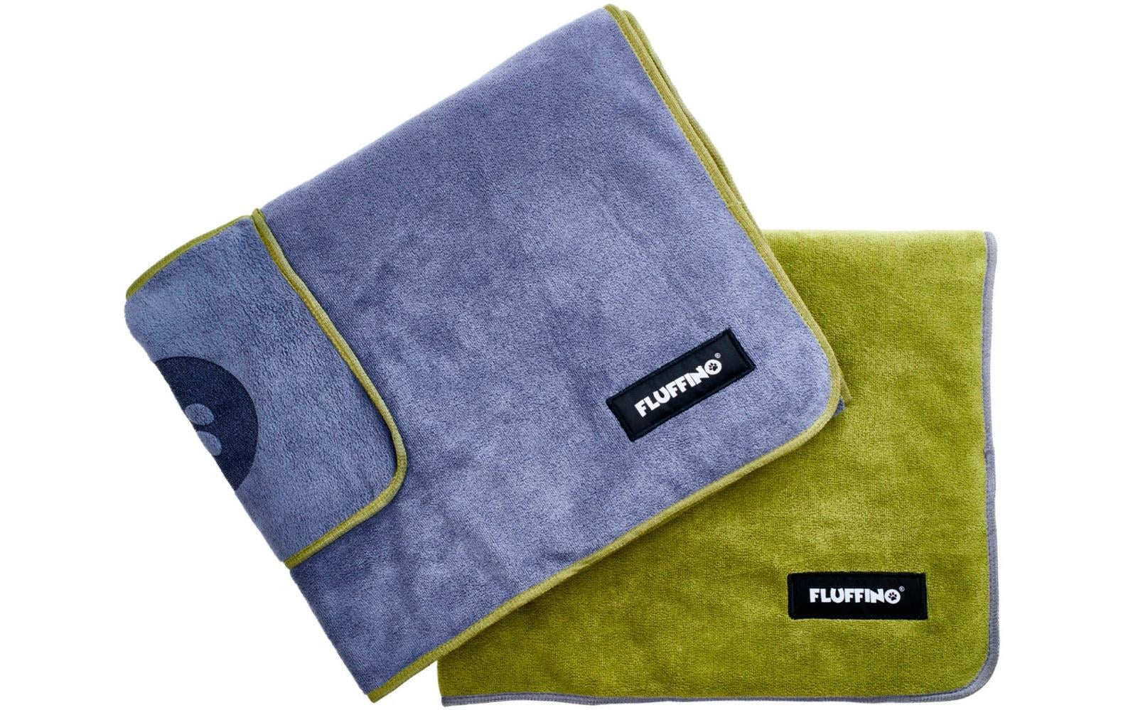 Fluffino Hundehandtuch-Set, Grün / Blau, L Fluffino Hundehandtuch-Set, Grün / Blau, L