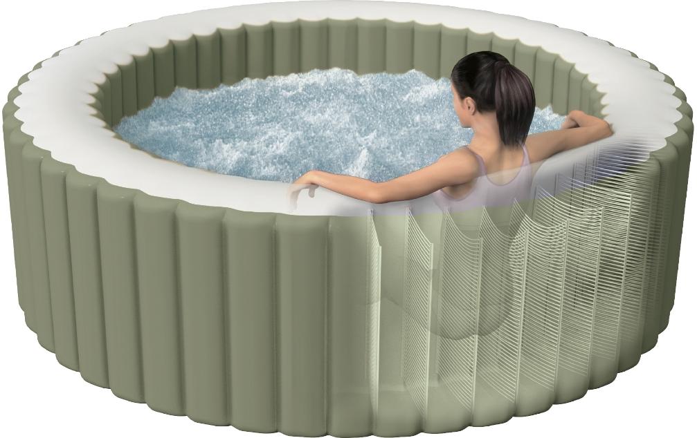 Intex 4-Personen Olive Grün Round Bubble Spa Set Ø 196