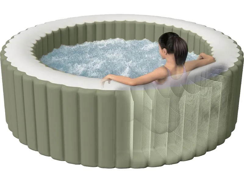 Intex 4-Personen Olive Grün Round Bubble Spa Set Ø 196
