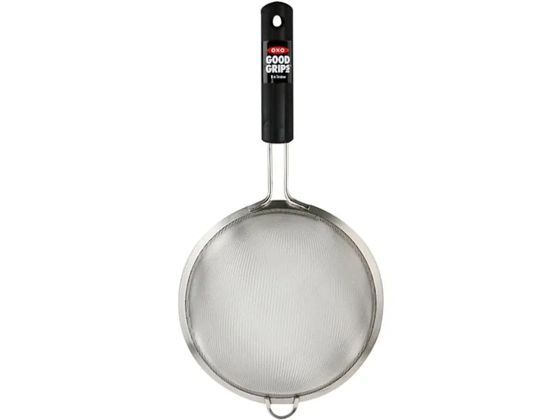 Oxo Good Grips Abtropfsieb 20 cm, Schwarz/Silber