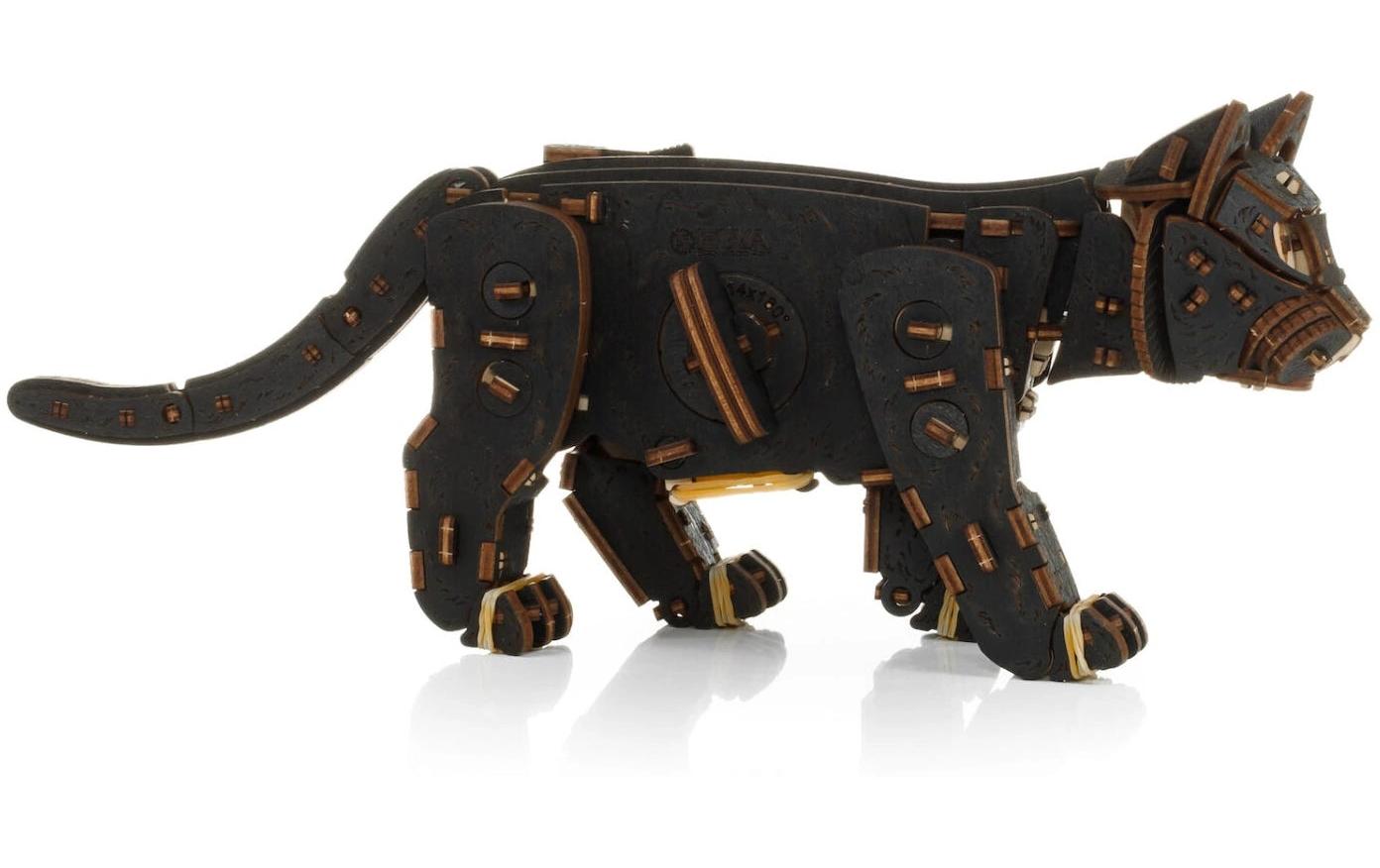 Eco-Wood-Art Bausatz Kätzchen Schwarz