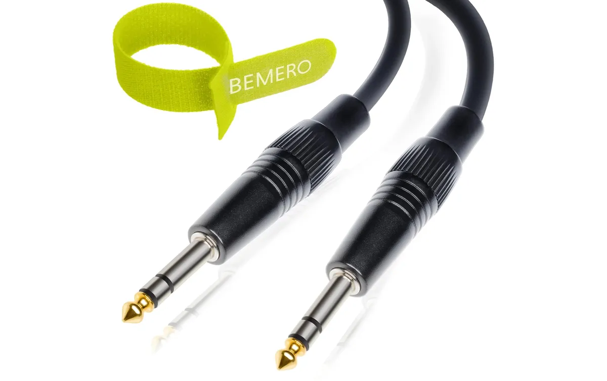 Bemero Audio-Kabel 6.3 Klinken - 6.3 Klinken 0.75 m, Schwarz Bemero Audio-Kabel 6.3 Klinken - 6.3 Klinken 0.75 m, Schwarz