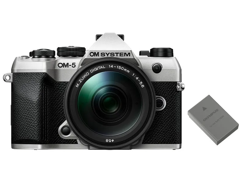 OM-System Fotokamera OM-5 II Silber M.Zuiko Digital 14-150mm Akku Kit