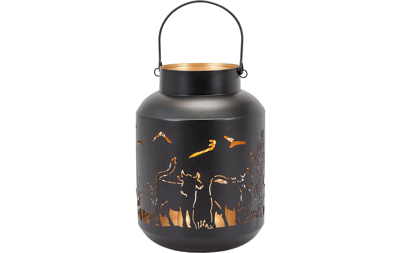 Kadastar Laterne Alpaufzug Familie 27 cm, Schwarz