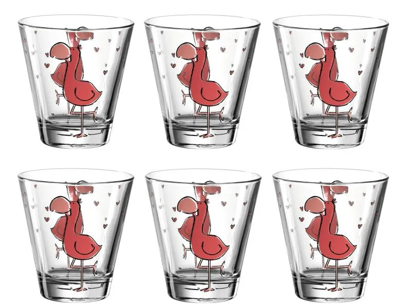 Leonardo Kindertrinkglas Bambini Flamingo, 215 ml, 6 Stück