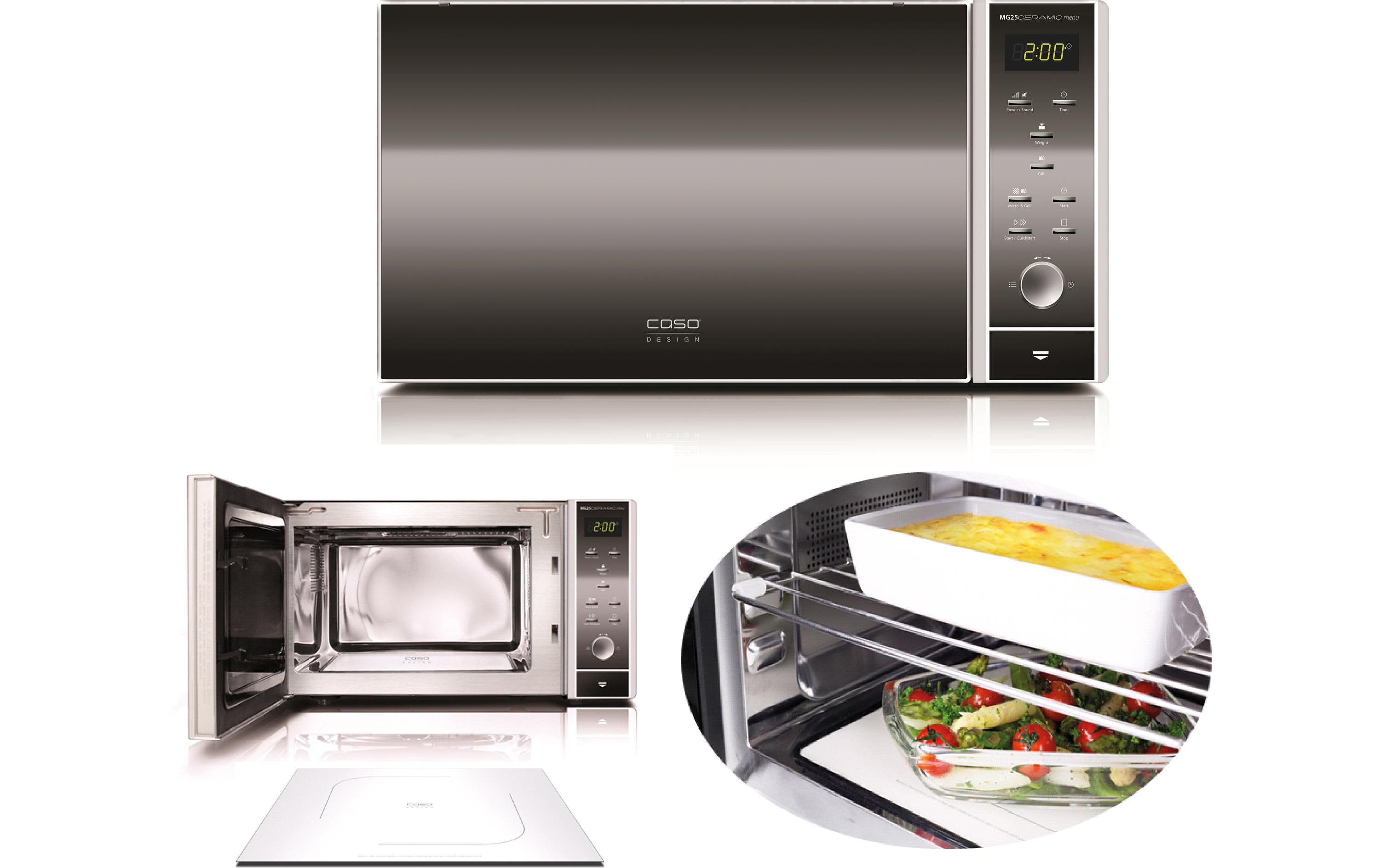 Caso Mikrowelle MG25 Ceramic Menu Schwarz