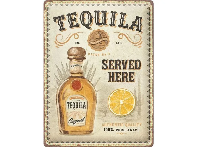 Nostalgic Art Schild Tequila Served Here 30 x 40 cm, Metall Nostalgic Art Schild Tequila Served Here 30 x 40 cm, Metall