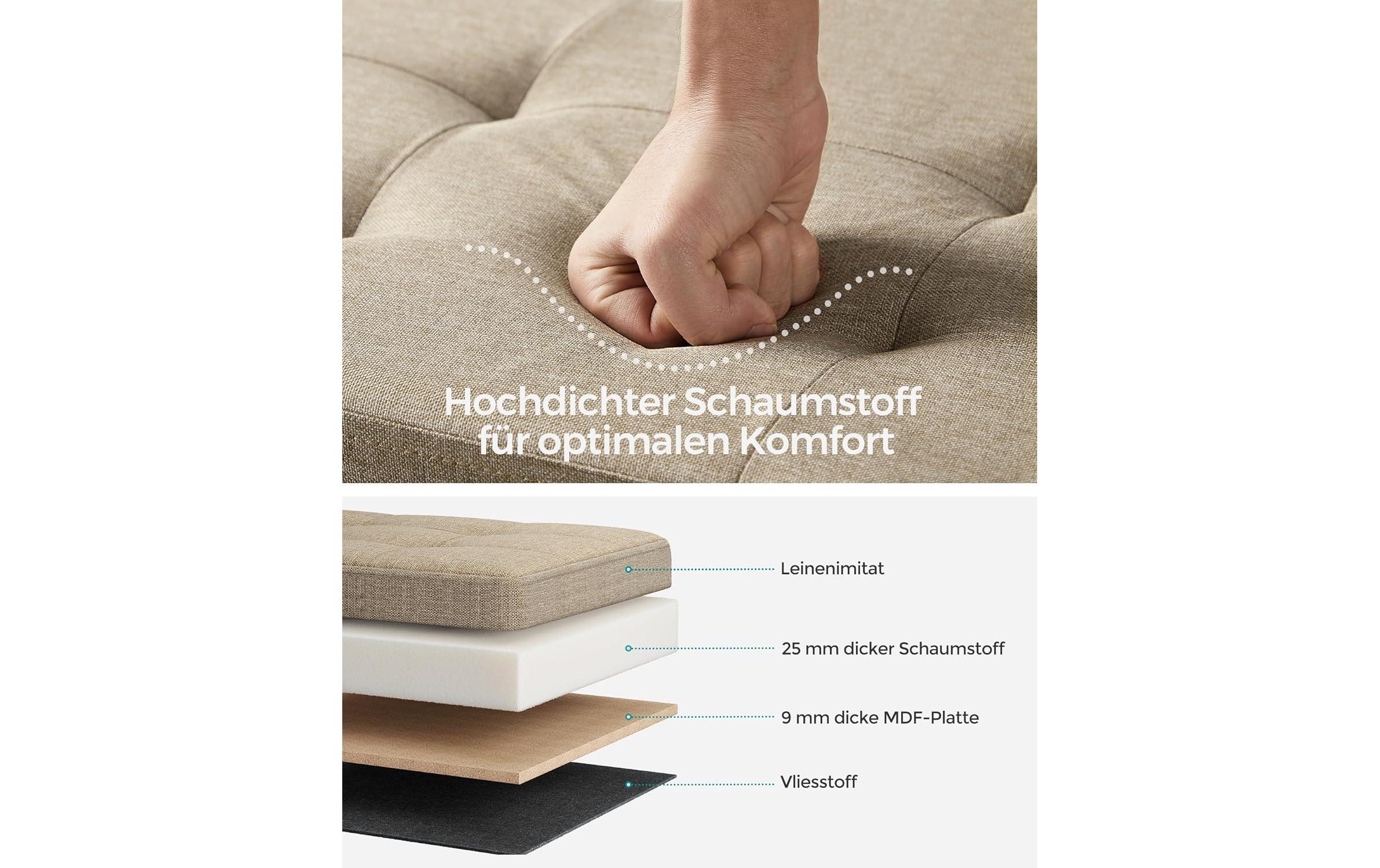 Songmics Sitztruhe Ottomane 110 x 38 cm, Beige