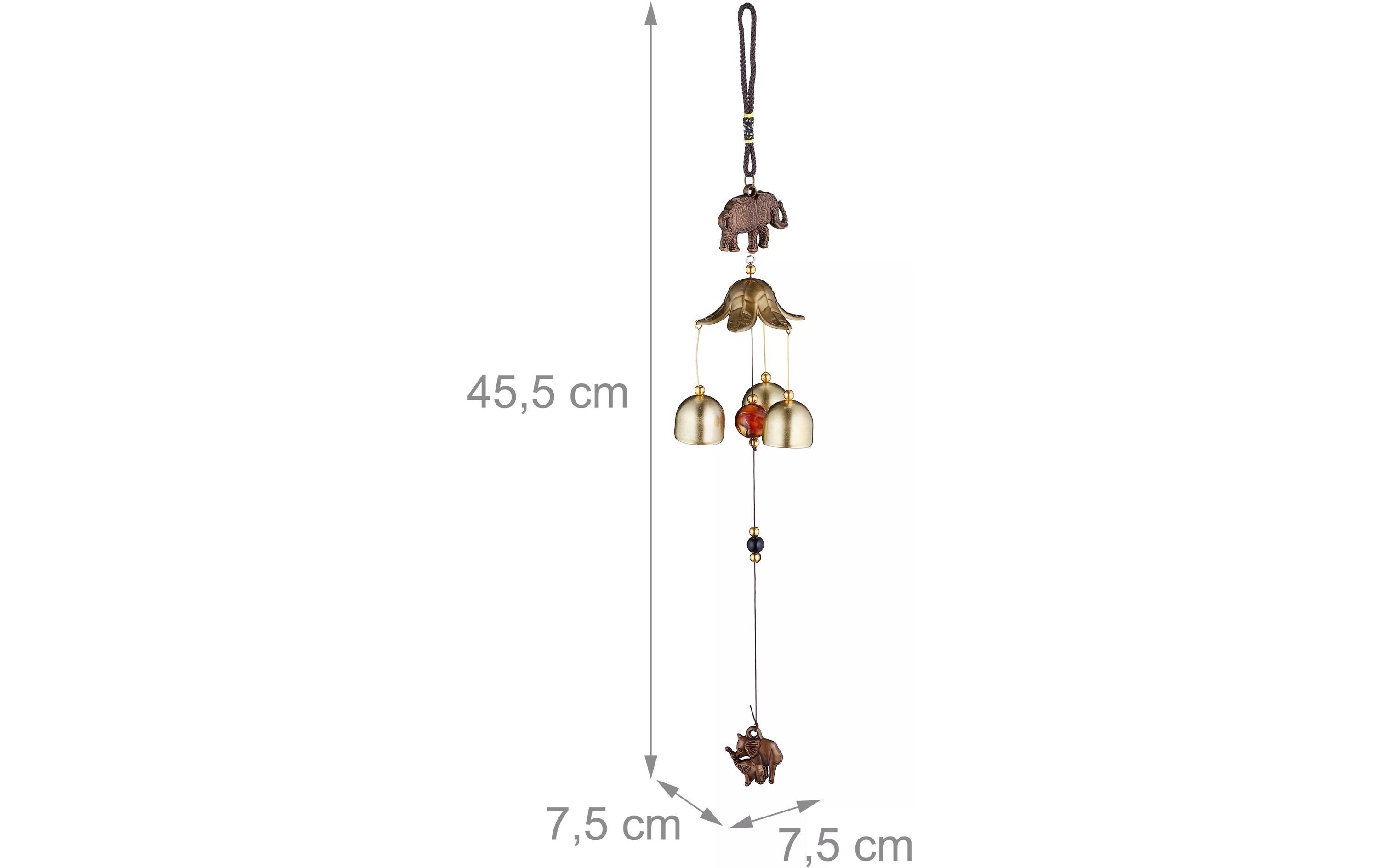 relaxdays Windspiel Feng Shui Elefanten 45.5 cm