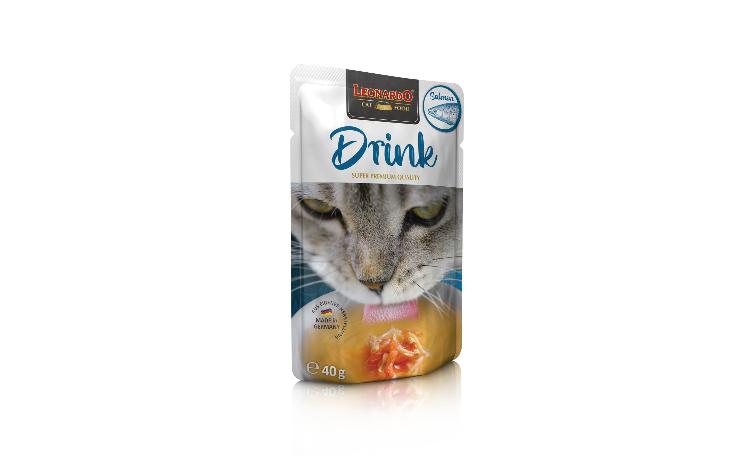 Leonardo Cat Food Katzen-Snack Drink Lachs, 40 g