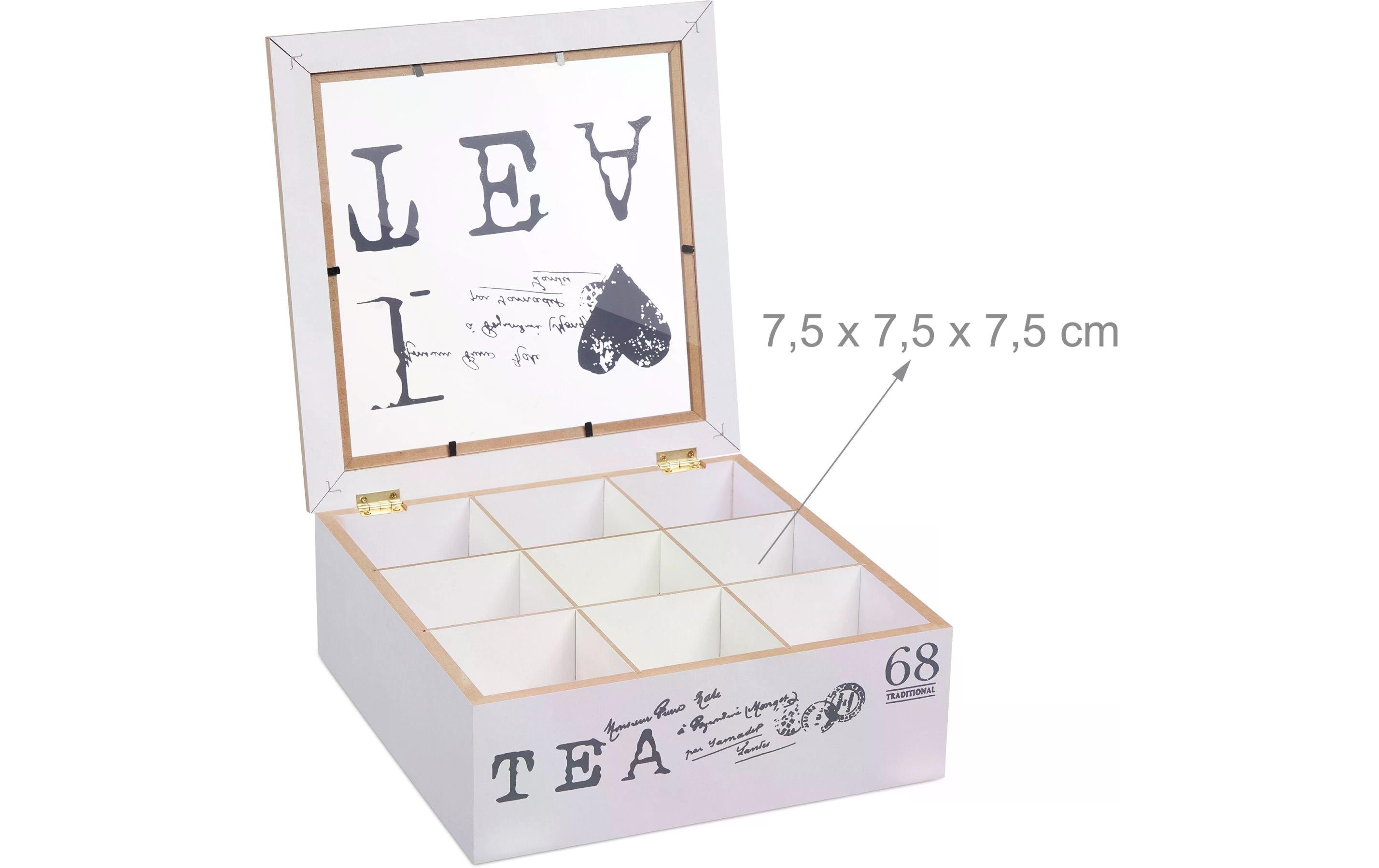 relaxdays Teebeutel-Box Grau/Weiss relaxdays Teebeutel-Box Grau/Weiss