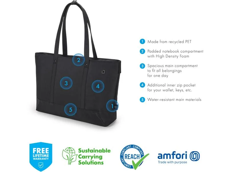 DICOTA Notebooktasche Shopper Eco MOTION 14.1 Schwarz