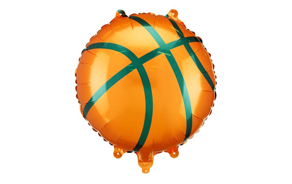 Partydeco Folienballon Basketball, Braun, 35 x 35 cm, 1 Stück