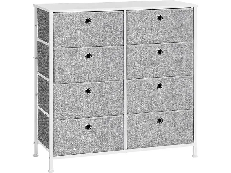 Songmics Kommode mit acht Schubladen 30 x 81.5 cm, Weiss/Grau Songmics Kommode mit acht Schubladen 30 x 81.5 cm, Weiss/Grau